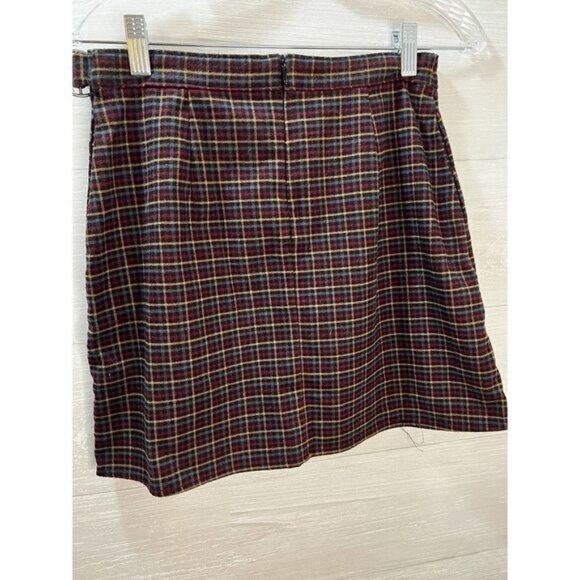 Hollister Womens High Rise Faux Wrap‎ Cord A Line Plaid Mini Skirt - Picture 3 of 6